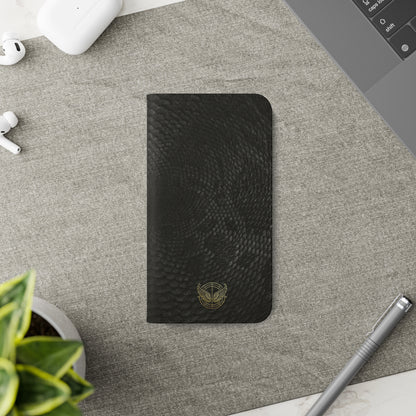 Black Snake Skin- iPhone Flip Case