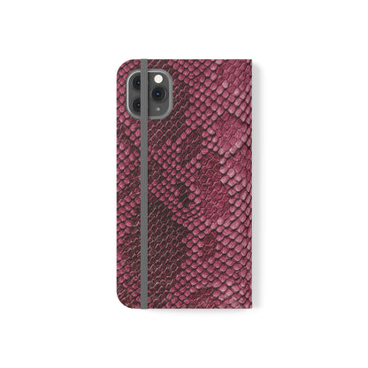 Pink Snake Skin- iPhone Flip Case