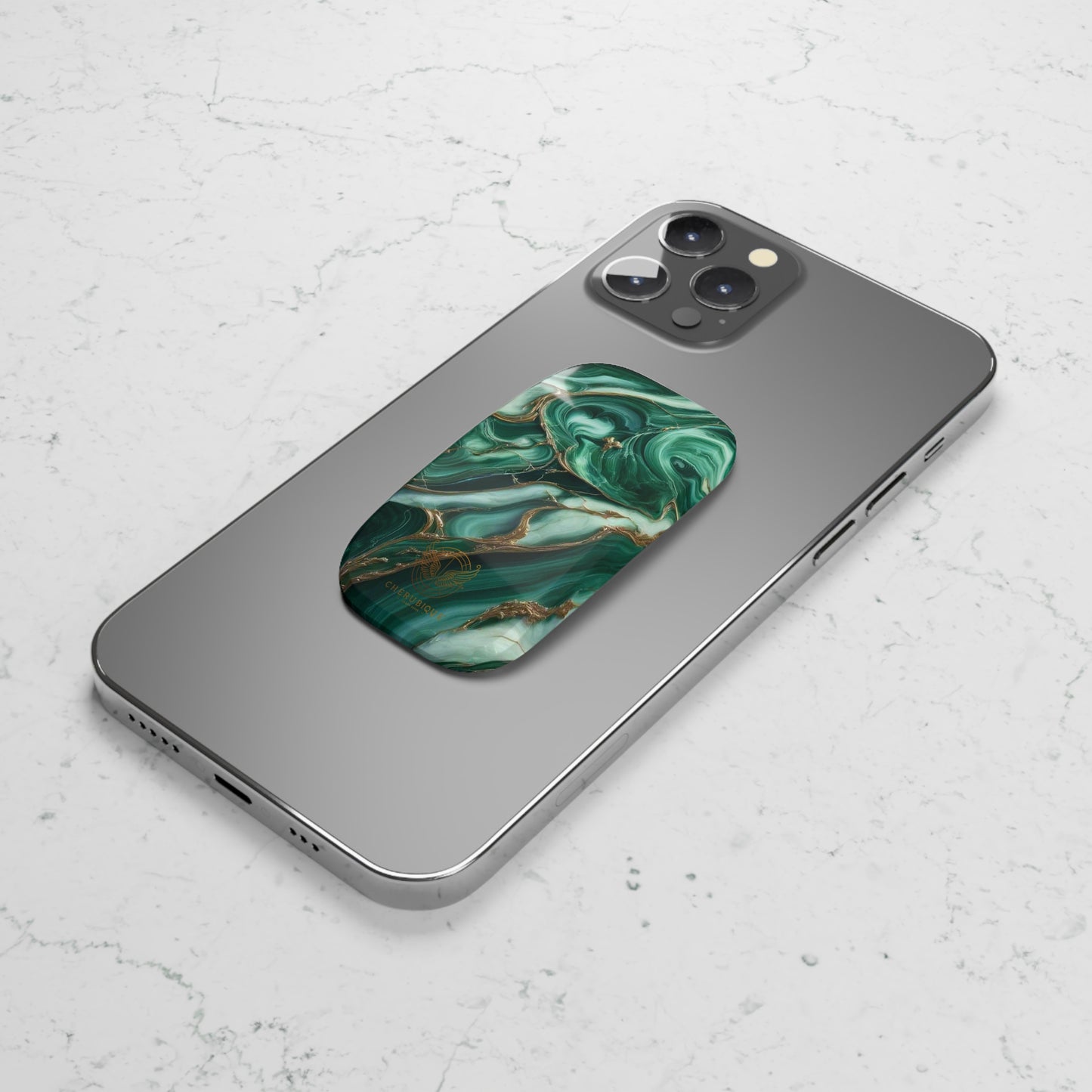 Emerald Swirls-Phone Click-On Grip