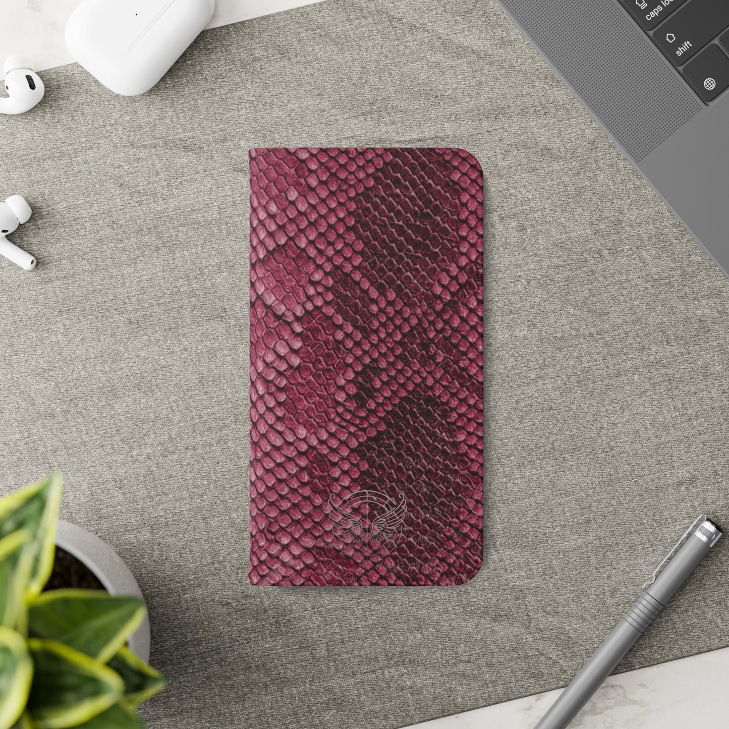 Pink Snake Skin- iPhone Flip Case