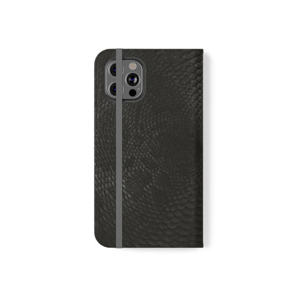 Black Snake Skin- iPhone Flip Case