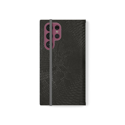 Black Snake Skin-Samsung Flip Case