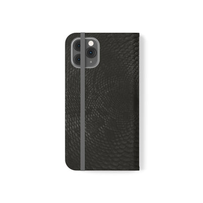 Black Snake Skin- iPhone Flip Case