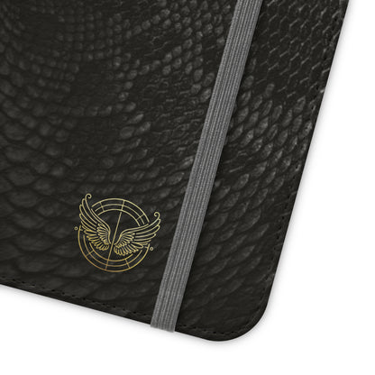 Black Snake Skin- iPhone Flip Case