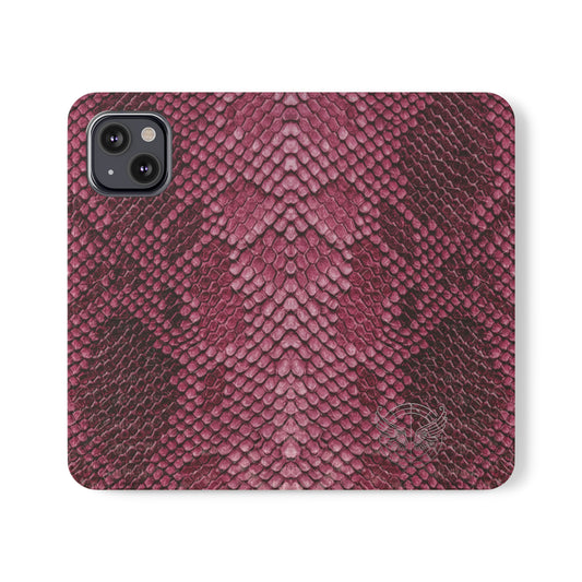 Pink Snake Skin- iPhone Flip Case