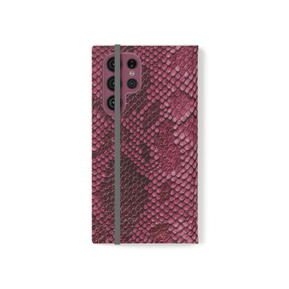 Pink Snake Skin-Samsung Flip Case