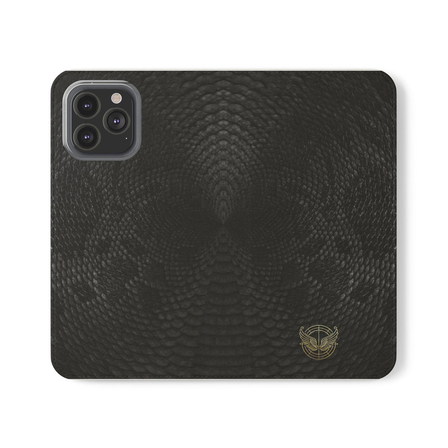 Black Snake Skin- iPhone Flip Case