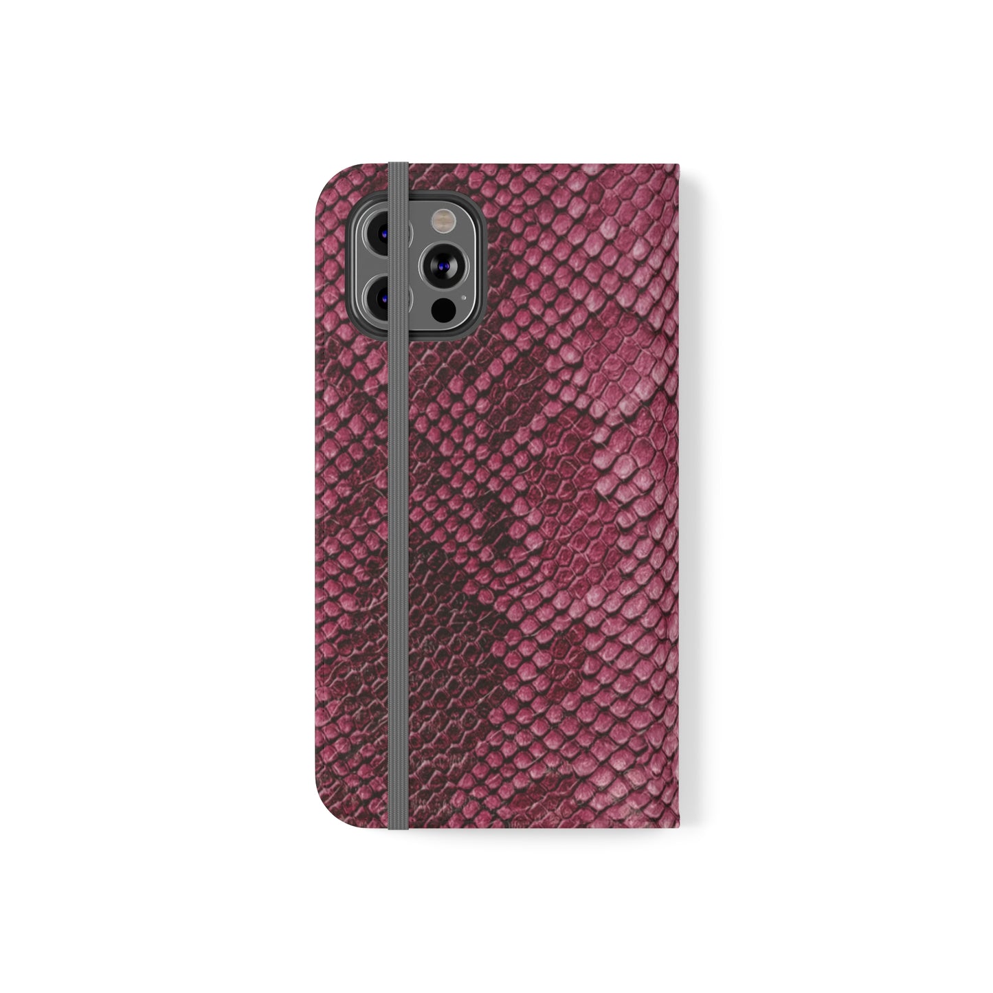 Pink Snake Skin- iPhone Flip Case