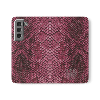 Pink Snake Skin-Samsung Flip Case