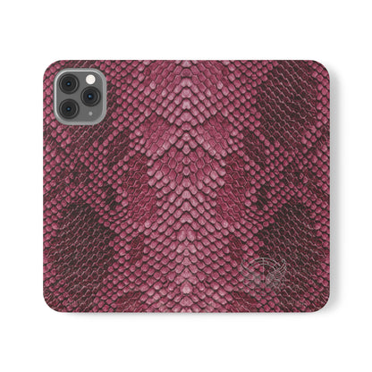 Pink Snake Skin- iPhone Flip Case