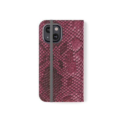 Pink Snake Skin- iPhone Flip Case