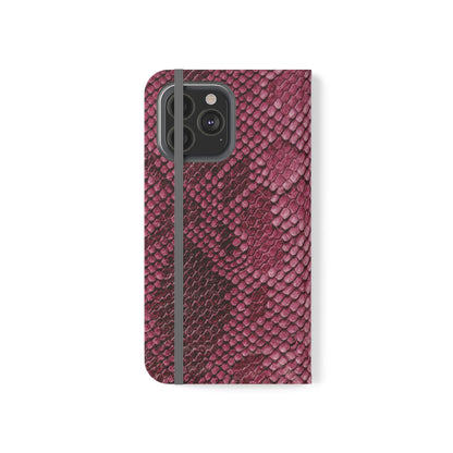 Pink Snake Skin- iPhone Flip Case