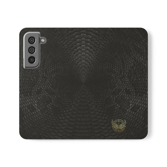 Black Snake Skin-Samsung Flip Case