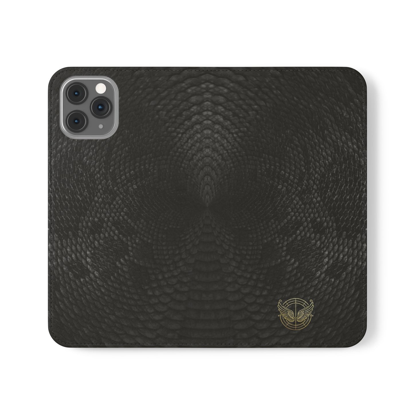 Black Snake Skin- iPhone Flip Case