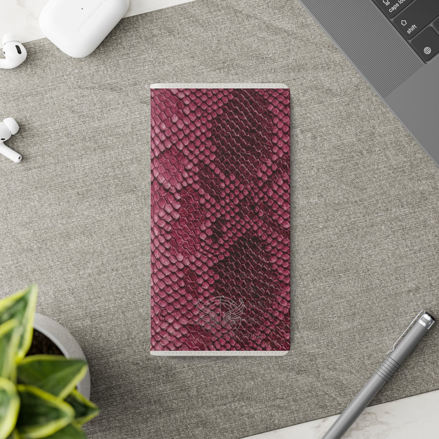 Pink Snake Skin-Samsung Flip Case