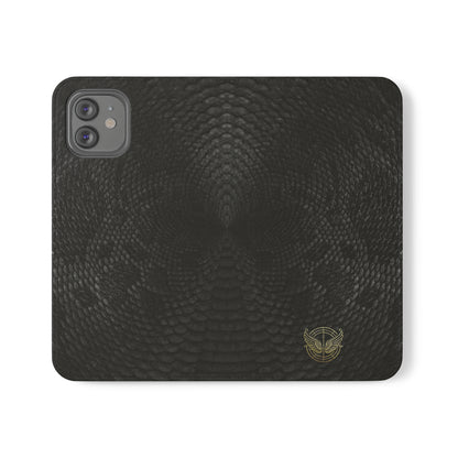 Black Snake Skin- iPhone Flip Case