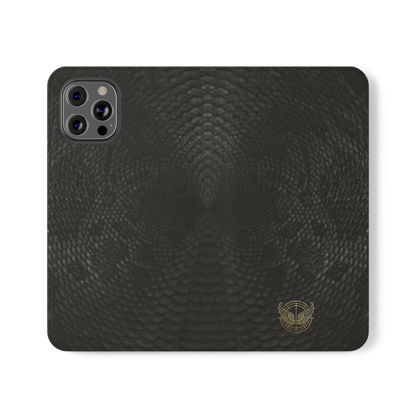 Black Snake Skin- iPhone Flip Case