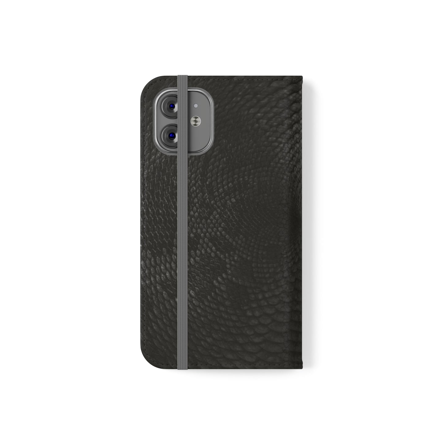 Black Snake Skin- iPhone Flip Case