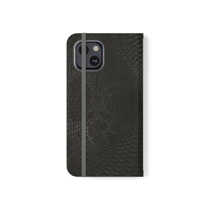 Black Snake Skin- iPhone Flip Case