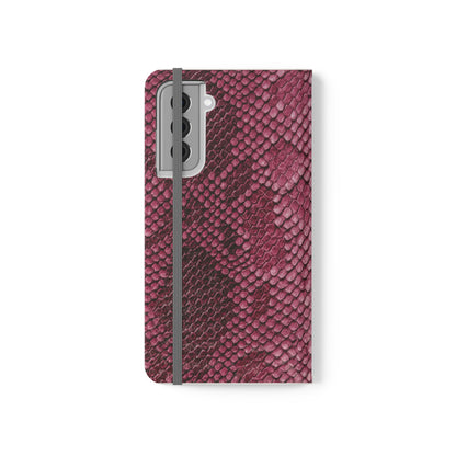 Pink Snake Skin-Samsung Flip Case