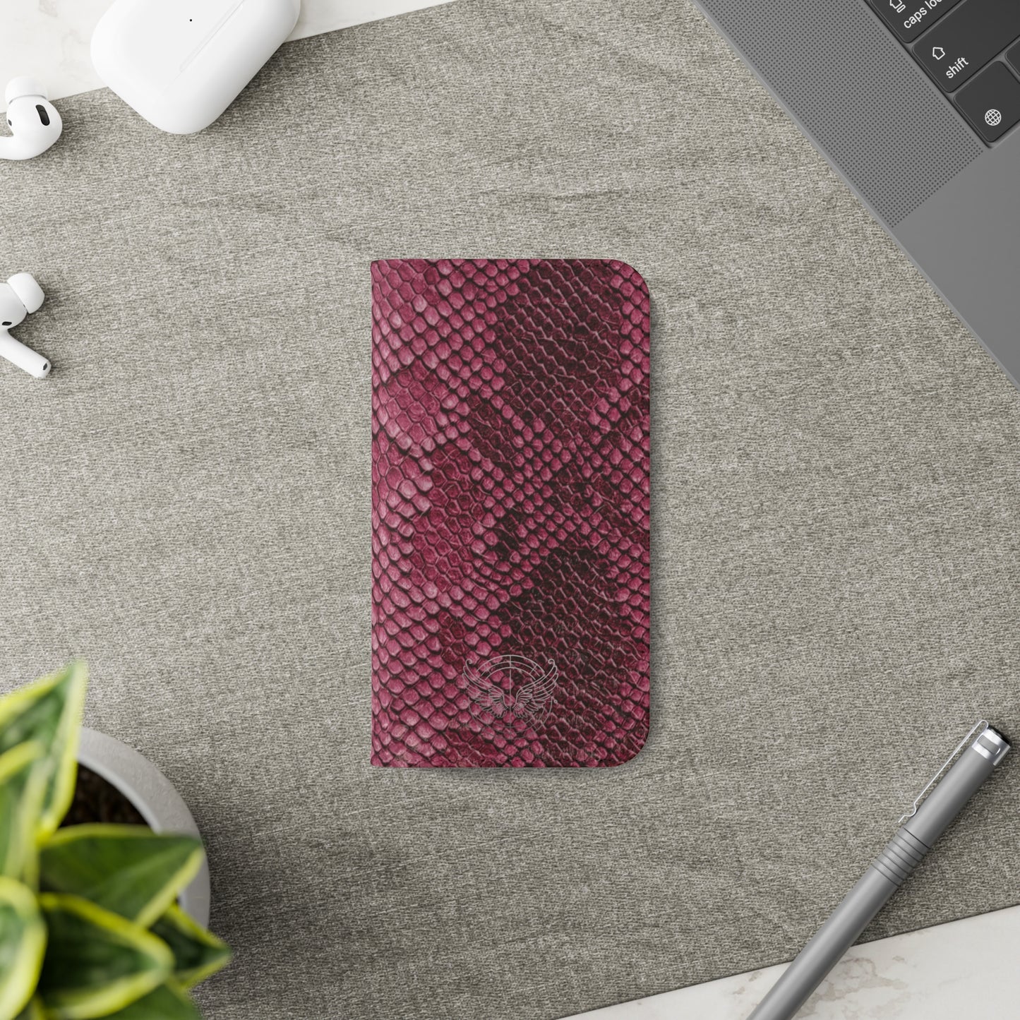 Pink Snake Skin- iPhone Flip Case