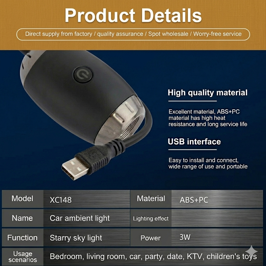 Starry Sky Galaxy Projector – USB Powered Ambient Light