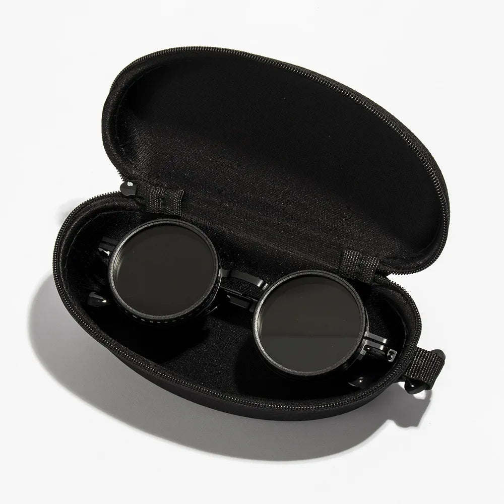 Black with Case Lenses Color ND2-400 Adjustable Sunglasses ND Filter UV400 Polarized