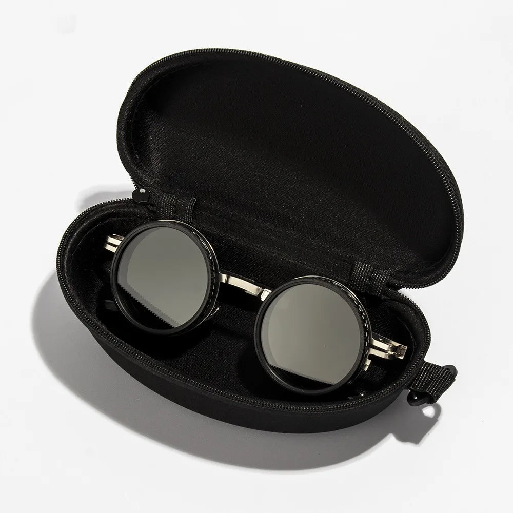 Silver with Case Lenses Color ND2-400 Adjustable Sunglasses ND Filter UV400 Polarized