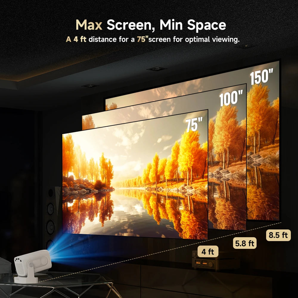 1080P Smart Home Projector 330 ANSI – Auto Focus & WiFi 6