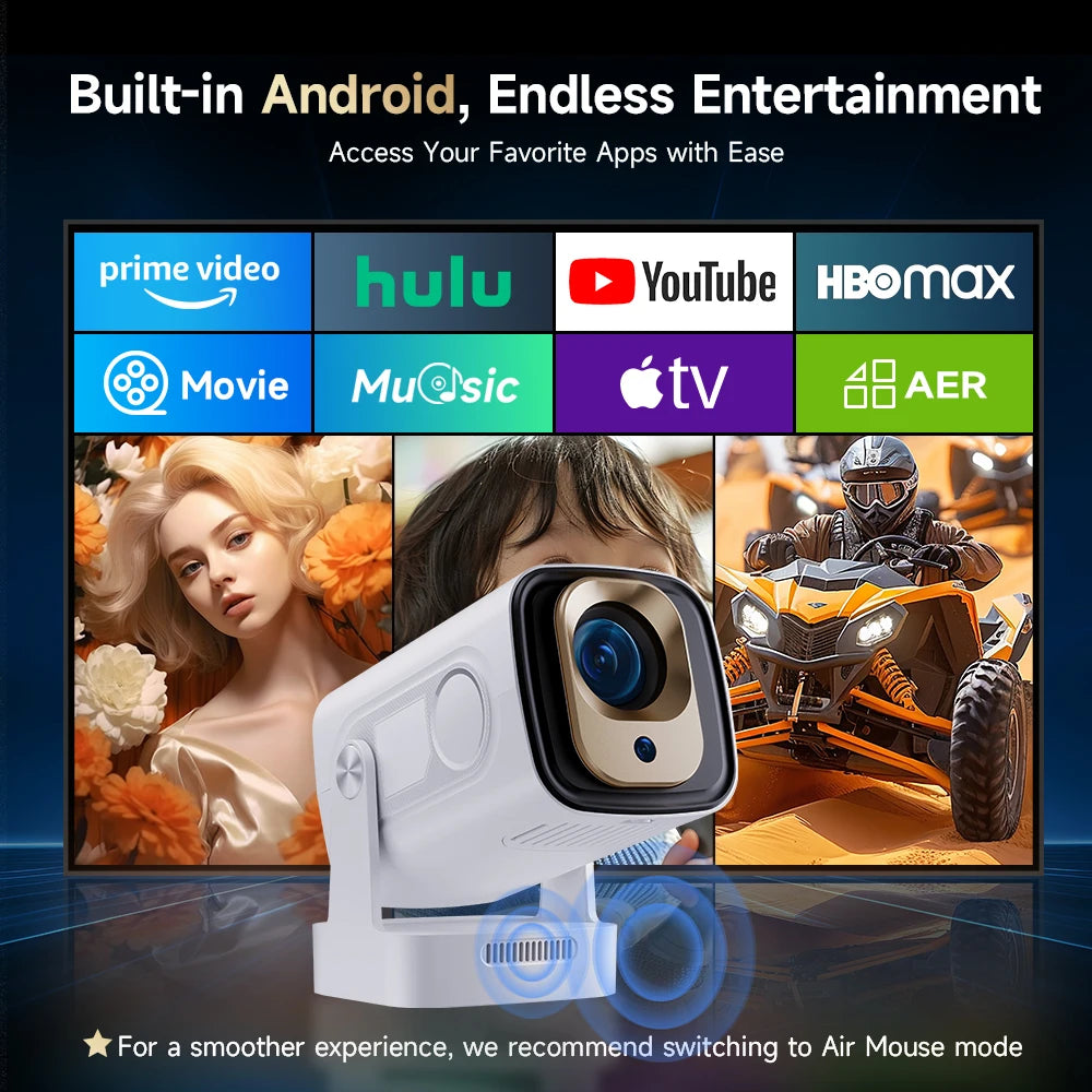 1080P Smart Home Projector 330 ANSI – Auto Focus & WiFi 6